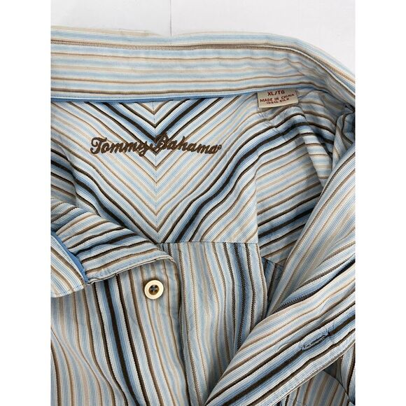 Tommy‎ Bahama Striped 100% Silk Dress Shirt Size XL Pre-Owned - Picture 3 of 5
